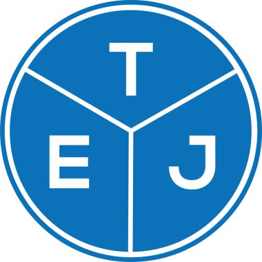 Beyaz arkaplanda TEJ harf logosu tasarımı. TEJ yaratıcı harflerin baş harfleri logo kavramı. TEJ harf tasarımı.
