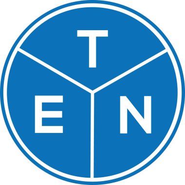 Beyaz arka planda on harfli logo tasarımı. Yaratıcı harflerin baş harfleri logo konsepti. 10 harf tasarımı.