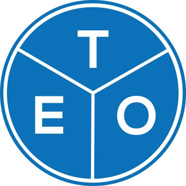 Beyaz arkaplanda TEO harf logosu tasarımı. TEO yaratıcı harflerin baş harfleri logo kavramı. TEO harf tasarımı.