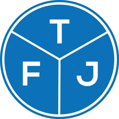 Beyaz arka planda TFJ harf logosu tasarımı. TFJ yaratıcı harflerin baş harfleri logo kavramı. TFJ harf tasarımı.