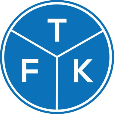 Beyaz arka planda TFK harf logosu tasarımı. TFK yaratıcı harflerin baş harfleri logo kavramı. TFK harf tasarımı.
