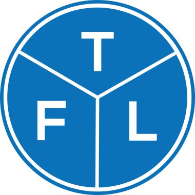 Beyaz arka planda TFL harf logosu tasarımı. TFL yaratıcı harflerin baş harfleri logo kavramı. TFL harf tasarımı.