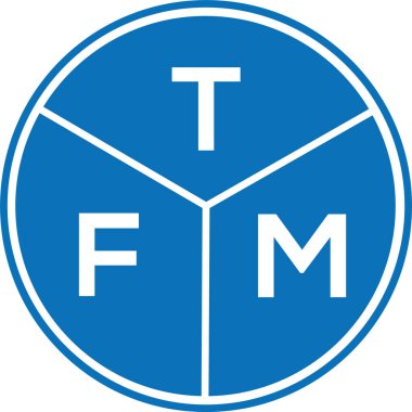 Beyaz arkaplanda TFM harf logosu tasarımı. TFM yaratıcı harflerin baş harfleri logo kavramı. TFM harf tasarımı.