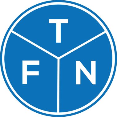 Beyaz arka planda TFN harf logosu tasarımı. TFN yaratıcı harflerin baş harfleri logo kavramı. TFN harf tasarımı.