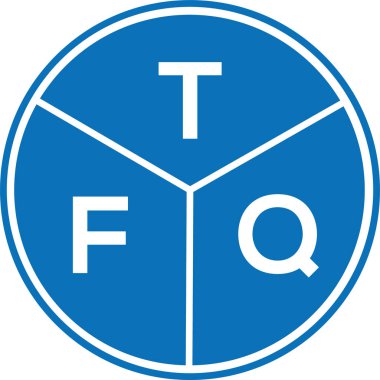 Beyaz arka planda TFQ harf logosu tasarımı. TFQ yaratıcı harflerin baş harfleri logo kavramı. TFQ harf tasarımı.