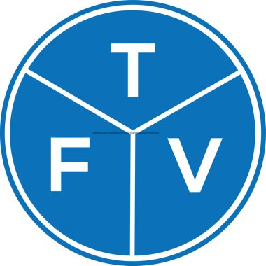 Beyaz arka planda TFV harf logosu tasarımı. TFV yaratıcı harflerin baş harfleri logo kavramı. TFV harf tasarımı.