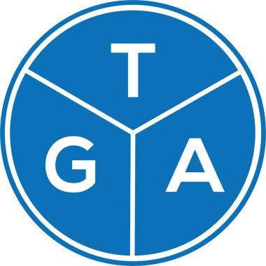 Beyaz arka planda TGA harf logosu tasarımı. TGA yaratıcı harf logosu konsepti. TGA harf tasarımı.