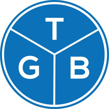 Beyaz arka planda TGB harf logosu tasarımı. TGB yaratıcı harflerin baş harfleri logo kavramı. TGB harf tasarımı.