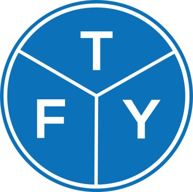 Beyaz arka planda TFY harf logosu tasarımı. TFY yaratıcı harflerin baş harfleri logo kavramı. TFY harf tasarımı.