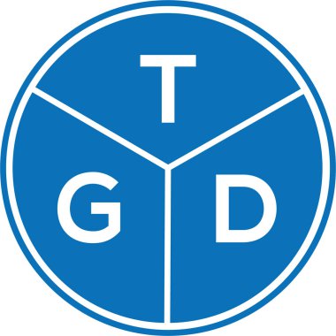 Beyaz arka planda TGD harf logosu tasarımı. TGD yaratıcı harflerin baş harfleri logo kavramı. TGD harf tasarımı.
