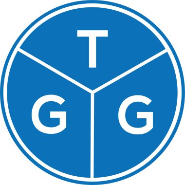 Beyaz arka planda TGG harf logosu tasarımı. TGG yaratıcı harflerin baş harfleri logo kavramı. TGG harf tasarımı.