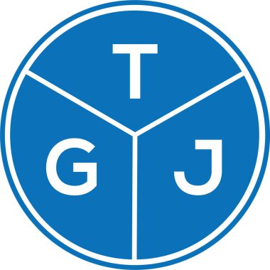 Beyaz arka planda TGJ harf logosu tasarımı. TGJ yaratıcı harflerin baş harfleri logo kavramı. TGJ harf tasarımı.
