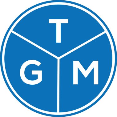 Beyaz arkaplanda TGM harf logosu tasarımı. TGM yaratıcı harflerin baş harfleri logo kavramı. TGM harf tasarımı.