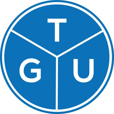 Beyaz arka planda TGU harf logosu tasarımı. TGU yaratıcı harf logosu konsepti. TGU harf tasarımı.