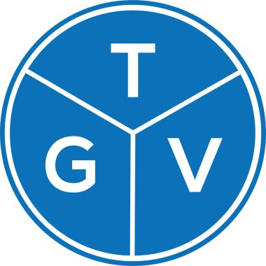 Beyaz arka planda TGV harf logosu tasarımı. TGV yaratıcı harflerin baş harfleri logo kavramı. TGV harf tasarımı.