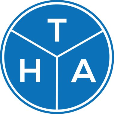 Beyaz arka planda THA harf logosu tasarımı. Yaratıcı bir harf logosu konsepti. THA harf tasarımı.
