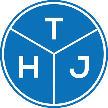 Beyaz arka planda THJ harfi logo tasarımı. THJ yaratıcı harflerin baş harfleri logo kavramı. THJ harf tasarımı.