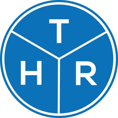 Beyaz arka planda THR harf logosu tasarımı. Yaratıcı harflerin baş harfleri logo konsepti. THR harf tasarımı.