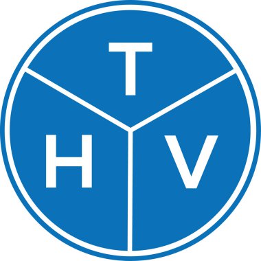 Beyaz arka planda THV harf logosu tasarımı. THV yaratıcı harflerin baş harfleri logo kavramı. THV harf tasarımı.