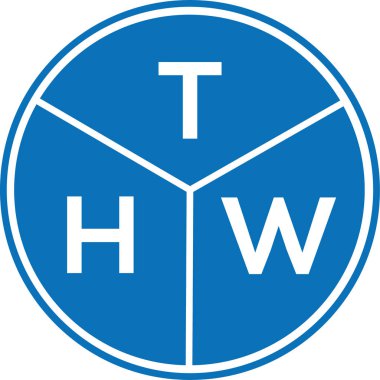Beyaz arka planda THW harf logosu tasarımı. Yaratıcı harflerin baş harfleri logo konsepti. THW harf tasarımı.