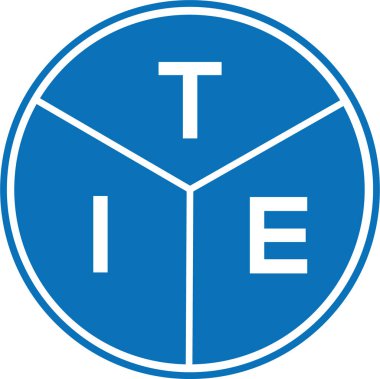 Beyaz arka planda TIE harf logosu tasarımı. TIE yaratıcı harflerin baş harfleri logo kavramı. TIE harf tasarımı.
