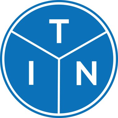 Beyaz arkaplanda TIN harf logosu tasarımı. TIN yaratıcı harfler logosu konsepti. TIN harf tasarımı.