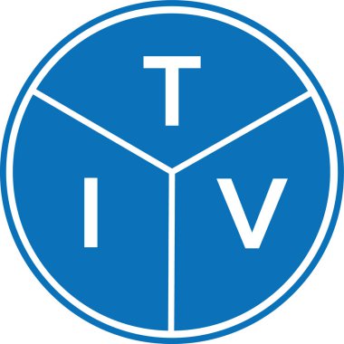 Beyaz arka planda TIV harfi logo tasarımı. TIV yaratıcı harfler logosu konsepti. TIV harf tasarımı.