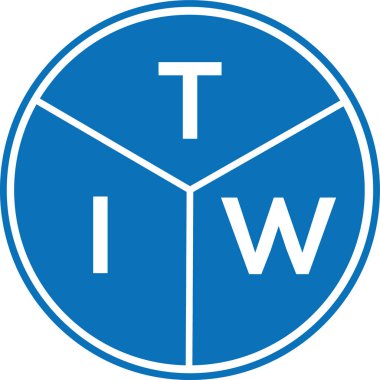 Beyaz arkaplanda TIW harf logosu tasarımı. TIW yaratıcı harflerin baş harfleri logo kavramı. TIW harf tasarımı.