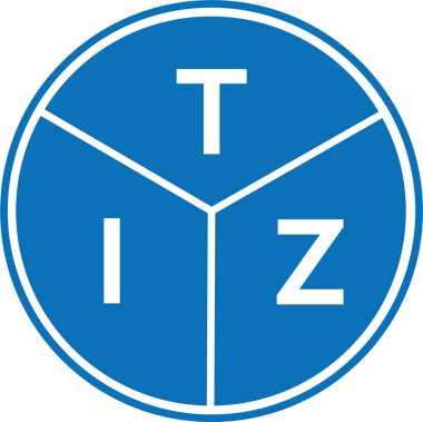 Beyaz arka planda TIZ harfi logo tasarımı. TIZ yaratıcı harflerin baş harfleri logo kavramı. TIZ harf tasarımı.