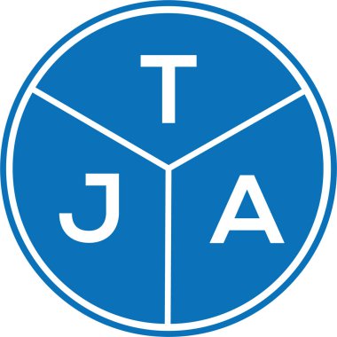 Beyaz arka planda TJA harf logosu tasarımı. TJA yaratıcı harf logosu konsepti. TJA harf tasarımı.