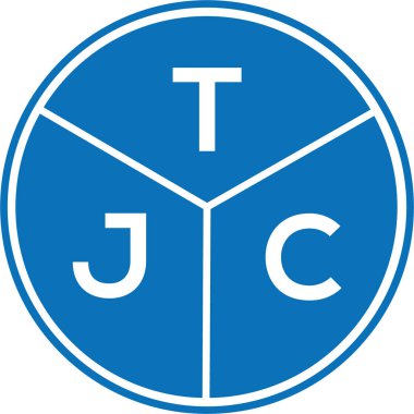 Beyaz arka planda TJC harf logosu tasarımı. TJC yaratıcı harflerin baş harfleri logo kavramı. TJC harf tasarımı.