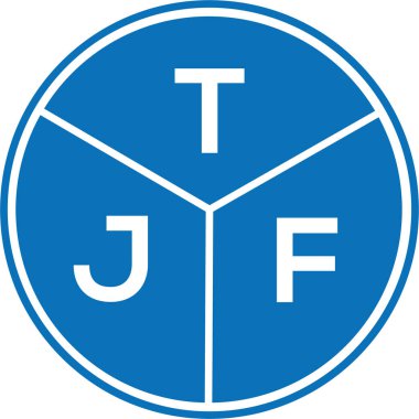 Beyaz arka planda TJF harf logosu tasarımı. TJF yaratıcı harf logosu konsepti. TJF harf tasarımı.
