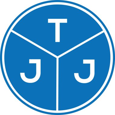 Beyaz arka planda TJJ harf logosu tasarımı. TJJ yaratıcı harflerin baş harfleri logo kavramı. TJJ harf tasarımı.