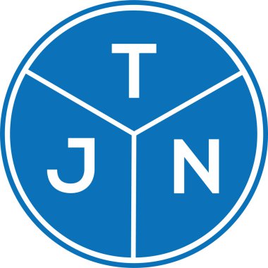 Beyaz arka planda TJN harf logosu tasarımı. TJN yaratıcı harflerin baş harfleri logo kavramı. TJN harf tasarımı.