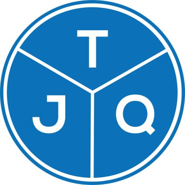 Beyaz arka planda TJQ harf logosu tasarımı. TJQ yaratıcı harflerin baş harfleri logo kavramı. TJQ harf tasarımı.