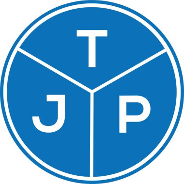Beyaz arka planda TJP harf logosu tasarımı. TJP yaratıcı harflerin baş harfleri logo kavramı. TJP harf tasarımı.