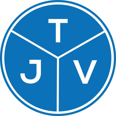 Beyaz arka planda TJV harf logosu tasarımı. TJV yaratıcı harflerin baş harfleri logo kavramı. TJV harf tasarımı.