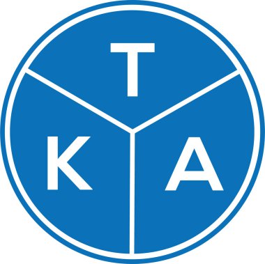 Beyaz arka planda TKA harf logosu tasarımı. TKA yaratıcı harflerin baş harfleri logo kavramı. TKA harf tasarımı.