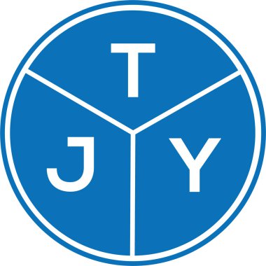 Beyaz arka planda TJY harf logosu tasarımı. TJY yaratıcı harflerin baş harfleri logo kavramı. TJY harf tasarımı.