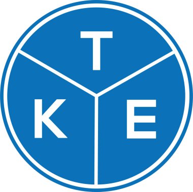 Beyaz arkaplanda TKE harfi logo tasarımı. Yaratıcı harflerin baş harfleri logo konsepti. TKE harf tasarımı.