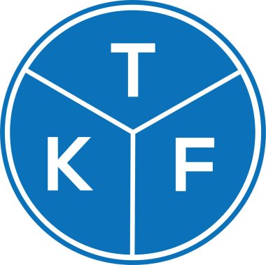 Beyaz arkaplanda TKF harf logosu tasarımı. TKF yaratıcı harflerin baş harfleri logo kavramı. TKF harf tasarımı.