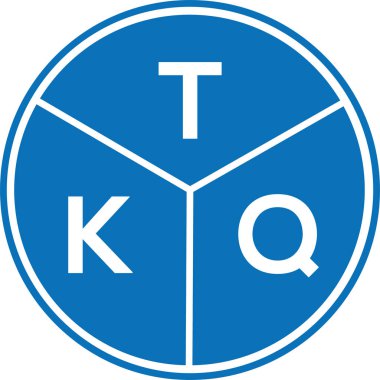 Beyaz arka planda TKQ harfi logo tasarımı. TKQ yaratıcı harflerin baş harfleri logo kavramı. TKQ harf tasarımı.
