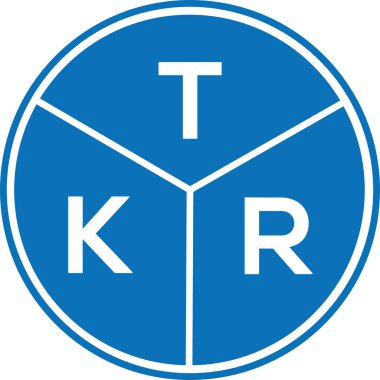 Beyaz arka planda TKR harf logosu tasarımı. TKR yaratıcı harflerin baş harfleri logo kavramı. TKR harf tasarımı.
