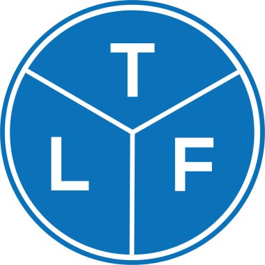 Beyaz arka planda TLF harf logosu tasarımı. TLF yaratıcı harf logosu konsepti. TLF harf tasarımı.
