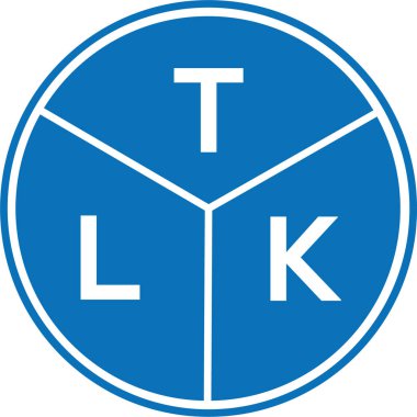 Beyaz arkaplanda TLK harf logosu tasarımı. TLK yaratıcı harflerin baş harfleri logo kavramı. TLK harf tasarımı.