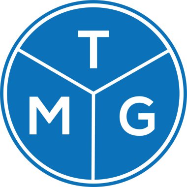 Beyaz arkaplanda TMG harf logosu tasarımı. TMG yaratıcı harflerin baş harfleri logo kavramı. TMG harf tasarımı.