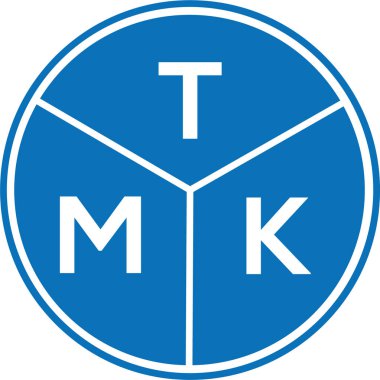 Beyaz arkaplanda TMK harf logosu tasarımı. TMK yaratıcı harflerin baş harfleri logo kavramı. TMK harf tasarımı.