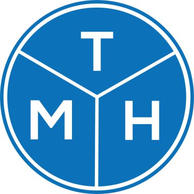 Beyaz arkaplanda TMH harf logosu tasarımı. TMH yaratıcı harflerin baş harfleri logo kavramı. TMH harf tasarımı.