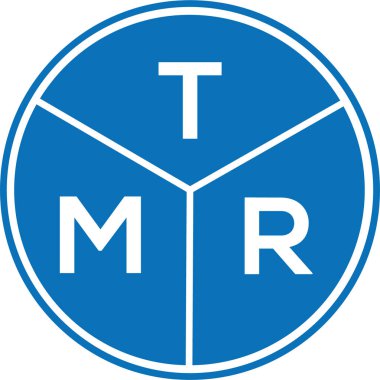 Beyaz arkaplanda TMR harf logosu tasarımı. TMR yaratıcı harflerin baş harfleri logo kavramı. TMR harf tasarımı.