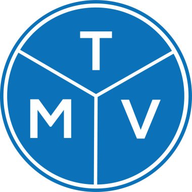 Beyaz arkaplanda TMV harf logosu tasarımı. TMV yaratıcı harflerin baş harfleri logo kavramı. TMV harf tasarımı.